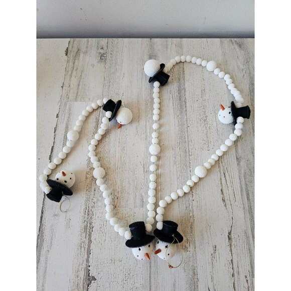 Styrofoam snowman Garland vintage unique top hat - Picture 1 of 5